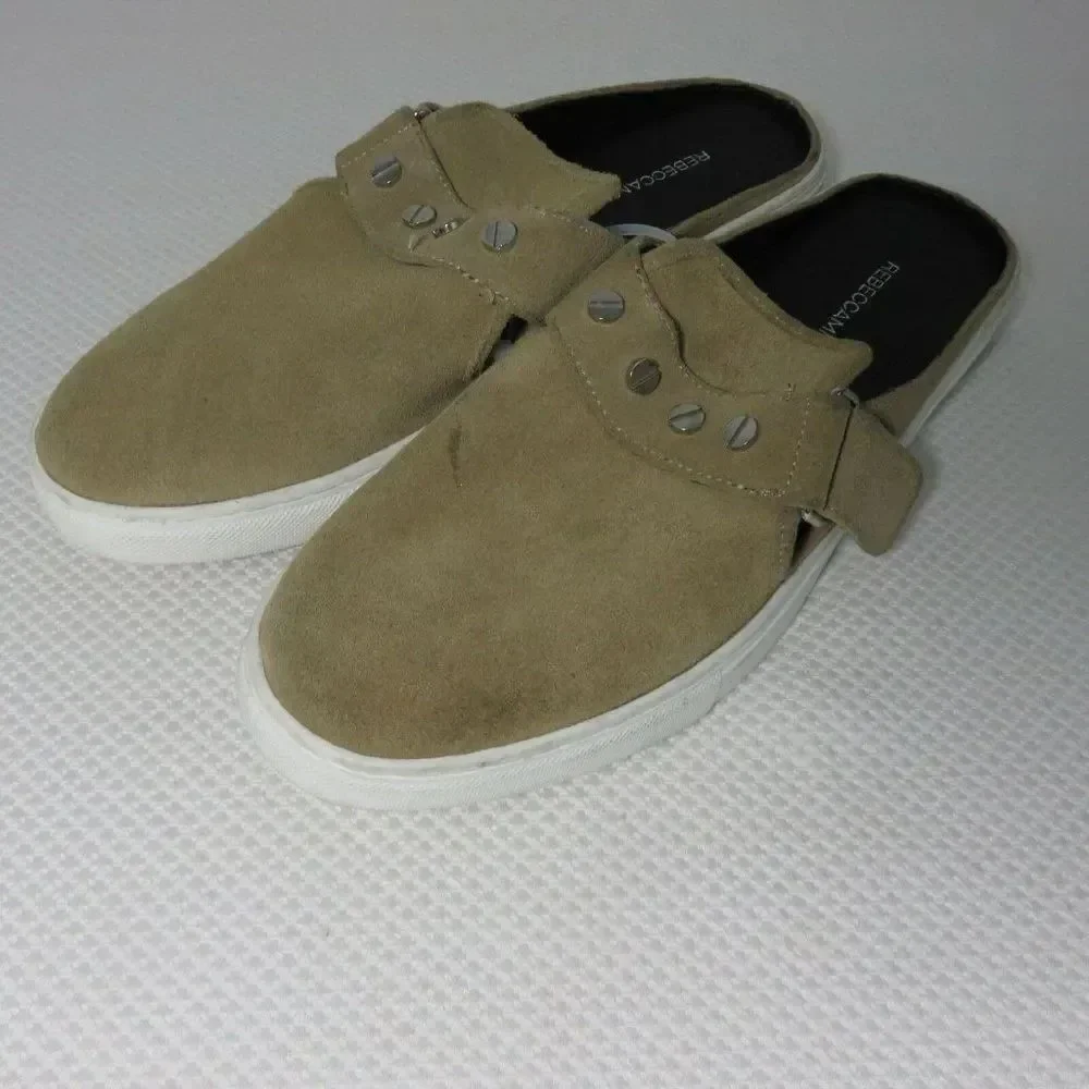 REBECCA MINKOFF TAN SUEDE SONIA SLIP ON SNEAKER SHOES SIZE 9
